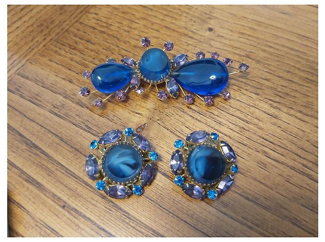 Autre Marque Parure Hattie Carnegie vintage Blu scuro - vista 2