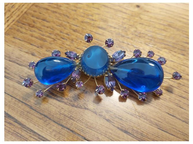 Autre Marque Parure Hattie Carnegie vintage Blu scuro - vista 3
