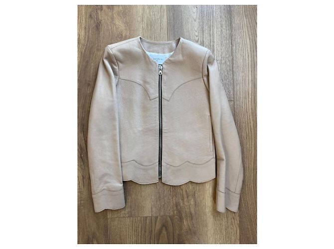 Sandro leather jacket Beige - view 2