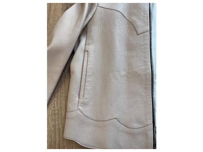 Sandro leather jacket Beige - view 5