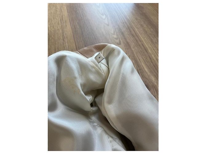 Sandro leather jacket Beige - view 6