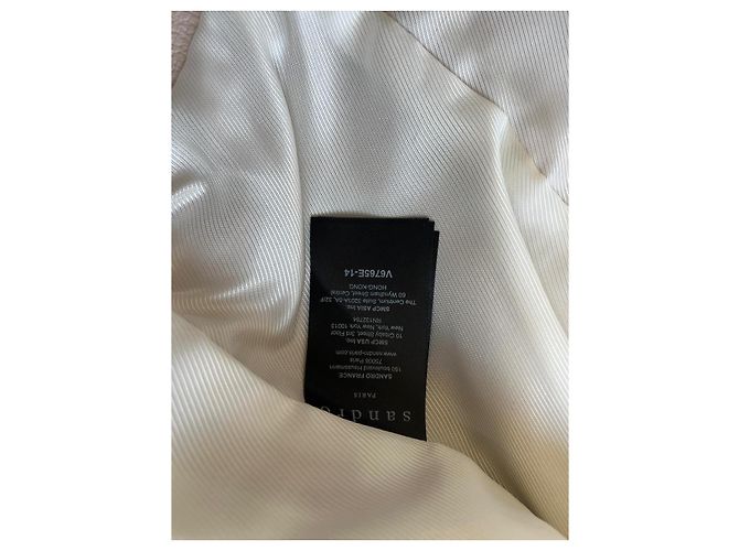 Sandro leather jacket Beige - view 8