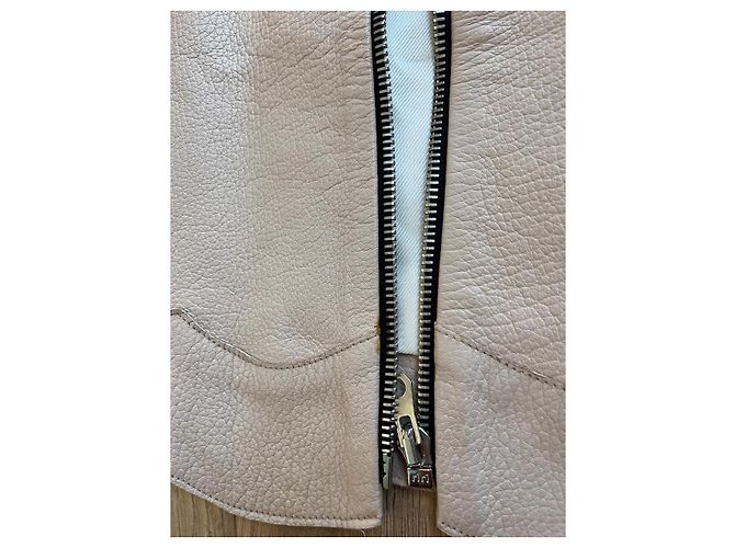 Sandro leather jacket Beige - view 9