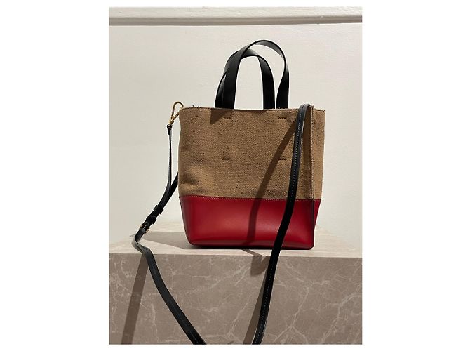 MARNI Borse T. Pelle Cammello - vista 3