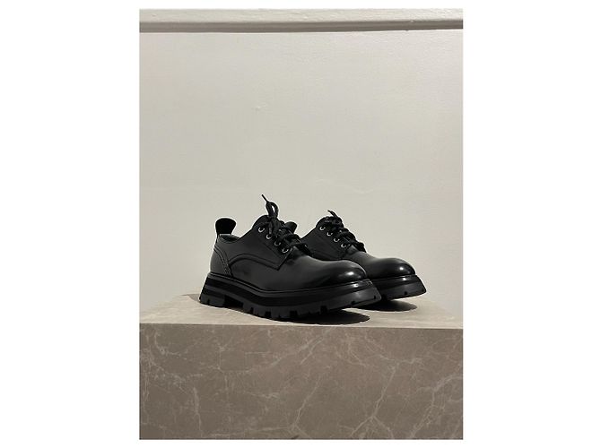 ALEXANDER MCQUEEN Schnürschuhe T.EU 38.5 Leder Schwarz - Ansicht 3