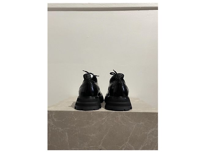 ALEXANDER MCQUEEN Schnürschuhe T.EU 38.5 Leder Schwarz - Ansicht 4