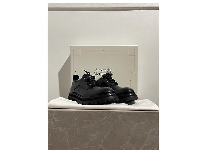 ALEXANDER MCQUEEN Schnürschuhe T.EU 38.5 Leder Schwarz - Ansicht 7