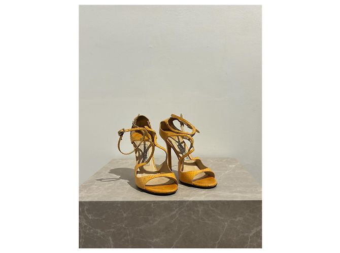 Sandali JIMMY CHOO T.EU 37 Pelli esotiche Giallo - vista 2