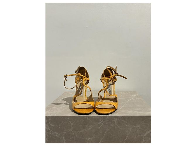Sandali JIMMY CHOO T.EU 37 Pelli esotiche Giallo - vista 3