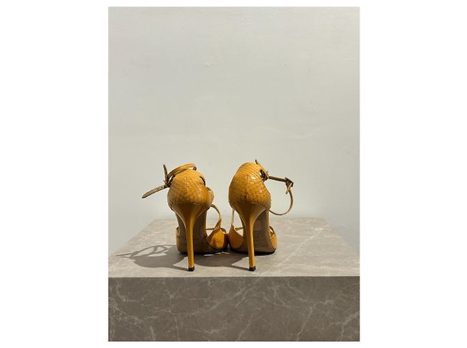 Sandali JIMMY CHOO T.EU 37 Pelli esotiche Giallo - vista 6