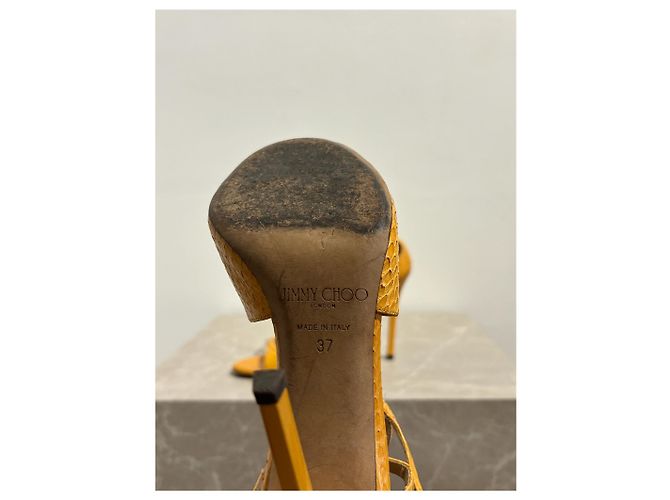 Sandali JIMMY CHOO T.EU 37 Pelli esotiche Giallo - vista 7