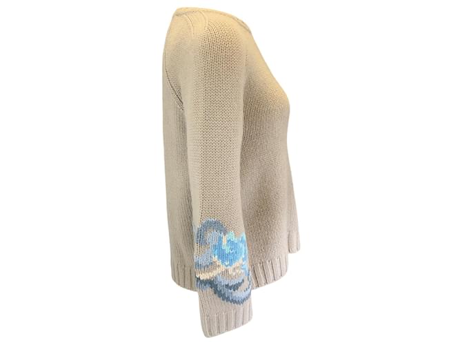Beige / blauer Cashmere-Pullover von Iris Von Arnim - Ansicht 2