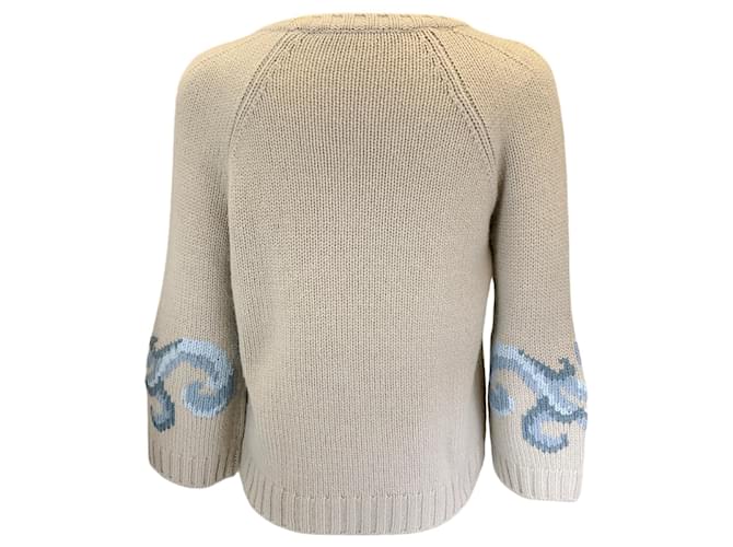 Beige / blauer Cashmere-Pullover von Iris Von Arnim - Ansicht 3
