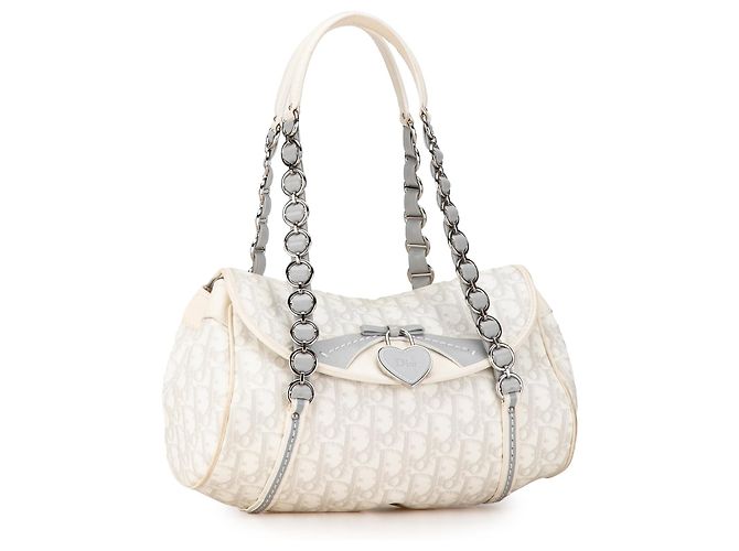 Borsa Dior Oblique Romantique bianca - vista 2