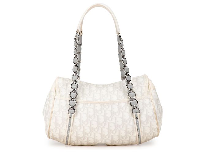 Borsa Dior Oblique Romantique bianca - vista 3