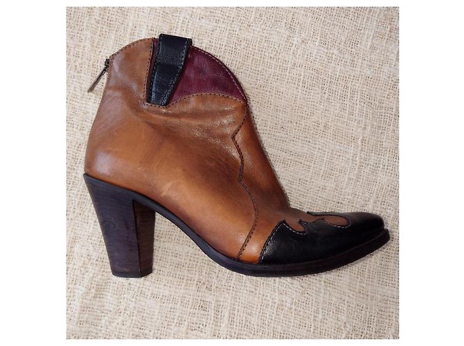 Autre Marque Stivali da cowboy in pelle Emanuela Passeri Marrone - vista 2