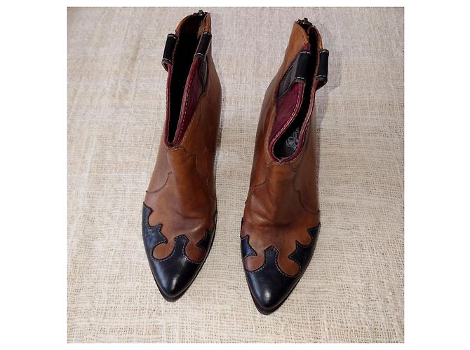 Autre Marque Stivali da cowboy in pelle Emanuela Passeri Marrone - vista 4