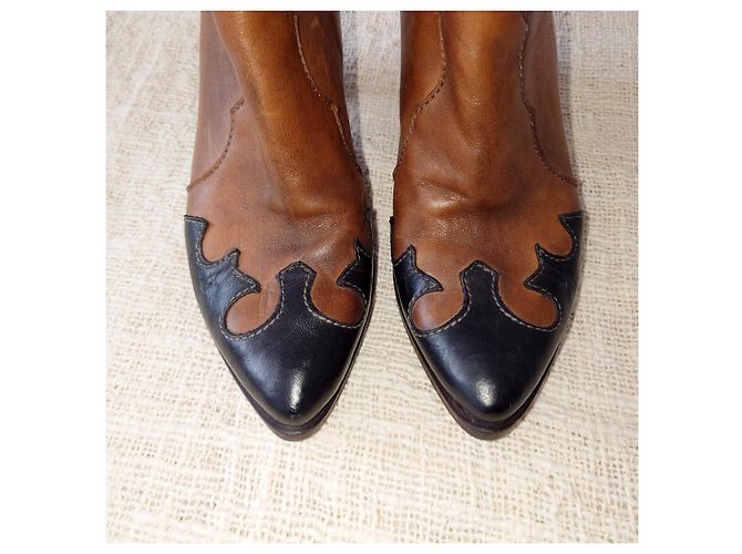 Autre Marque Stivali da cowboy in pelle Emanuela Passeri Marrone - vista 7