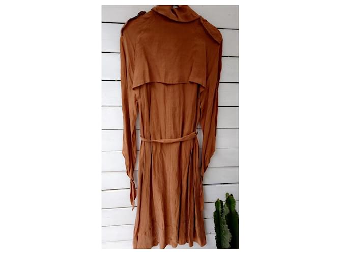 Zara Abrigo largo marrón Bronce - vista 2