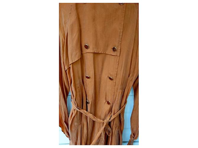 Zara Abrigo largo marrón Bronce - vista 3