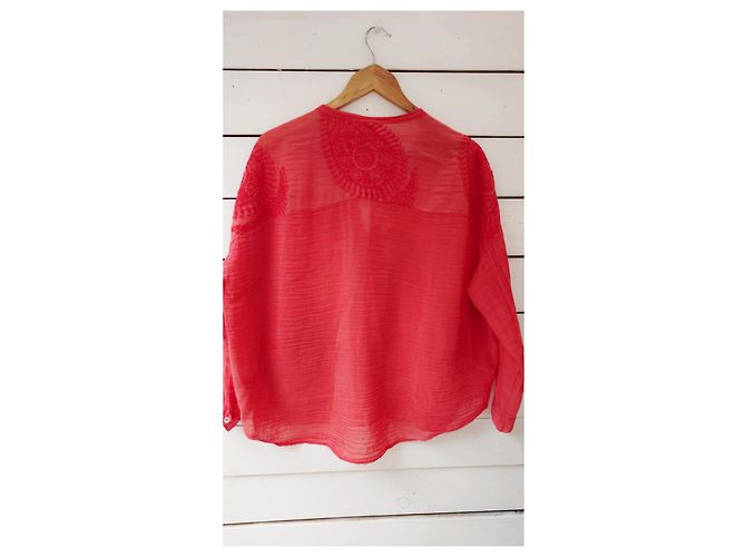 Autre Marque Tensione in camicia rossa con ricamo Rosso - vista 3