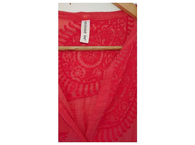 Autre Marque Tensione in camicia rossa con ricamo Rosso - vista 5