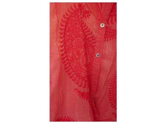 Autre Marque Tensione in camicia rossa con ricamo Rosso - vista 6