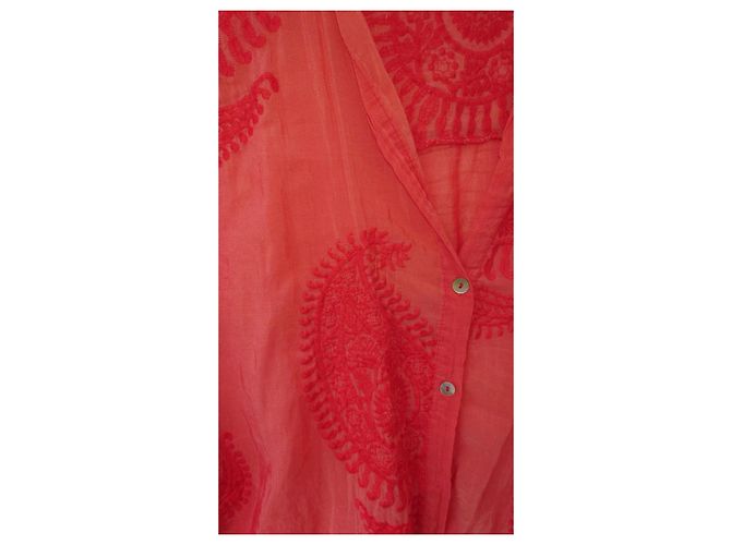 Autre Marque Tensione in camicia rossa con ricamo Rosso - vista 7