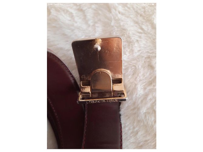 Cartier Gürtel Dunkelrot Leder Goldfarben 75 cm Bordeaux Gold hardware - Ansicht 3