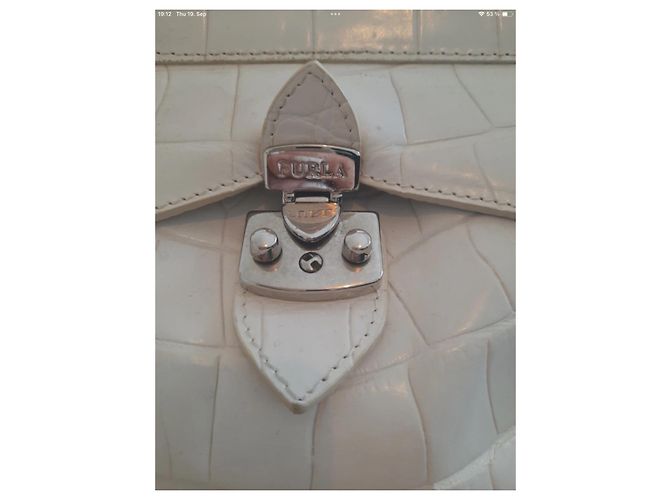 Borsa Furla in pelle bianca e beige Bianco Silver hardware - vista 3