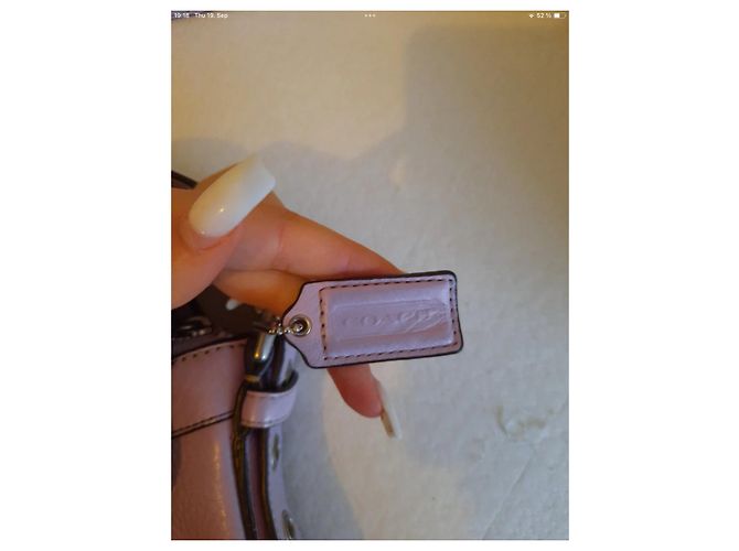Coach Chunky Handtasche aus lila Leder mit Silberhardware Silber Hardware - Ansicht 3