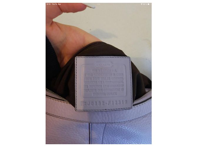 Coach Chunky Handtasche aus lila Leder mit Silberhardware Silber Hardware - Ansicht 7