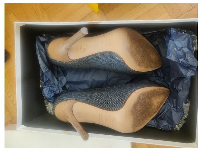 D&G Denim-Pumps mit 10cm Absatz Blau Cognac - Ansicht 9