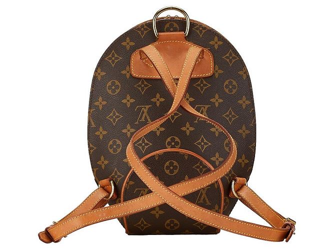 Zaino Ellipse Monogram Louis Vuitton in pelle PVC marrone - vista 3
