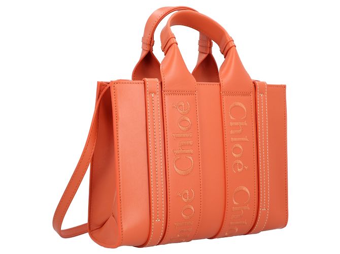 Borsa tote Woody Small Chloé arancione - vista 2