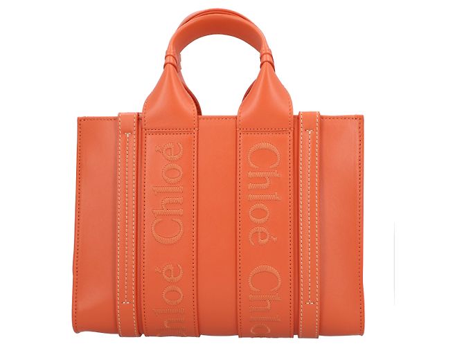 Borsa tote Woody Small Chloé arancione - vista 3