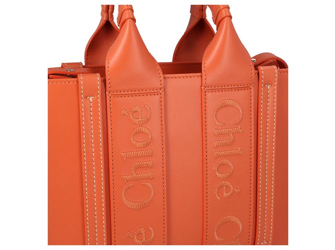 Borsa tote Woody Small Chloé arancione - vista 4