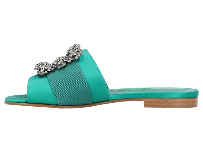 Manolo Blahnik Martamod Flat Verde - vista 6