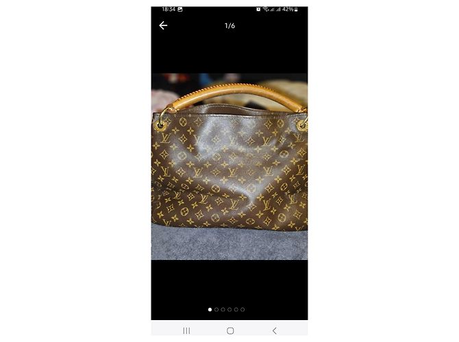 Bolsa de mão Louis Vuitton Artsy MM em couro marrom escuro Castanho escuro - vista 2