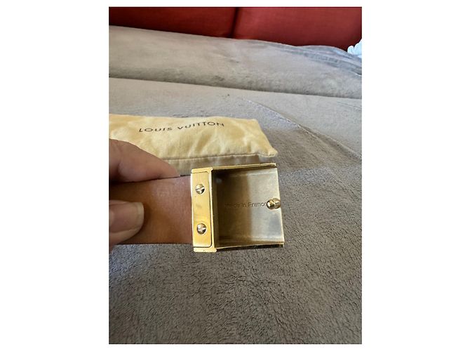 Louis Vuitton Damier Ebene Ledergürtel Braun 80 cm - Ansicht 2