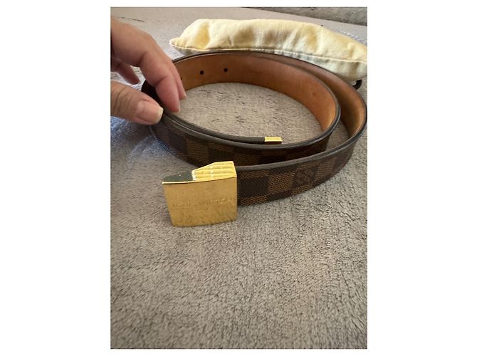 Louis Vuitton Damier Ebene Ledergürtel Braun 80 cm - Ansicht 3