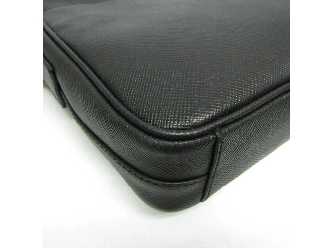 Borsa a spalla in pelle Saffiano per uomo Prada Nero - vista 4