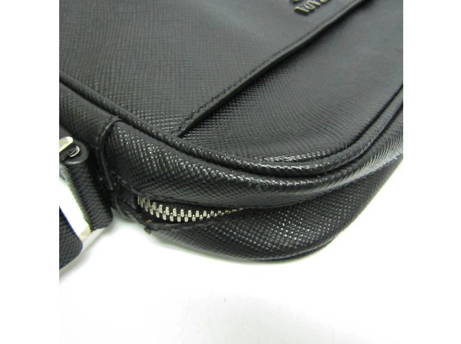 Borsa a spalla in pelle Saffiano per uomo Prada Nero - vista 5