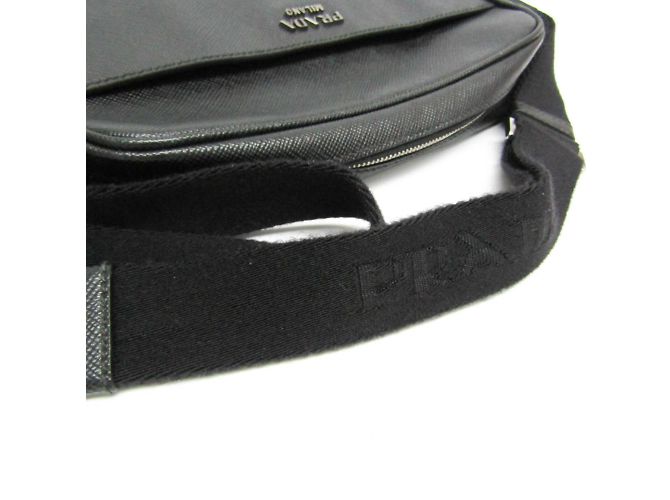 Borsa a spalla in pelle Saffiano per uomo Prada Nero - vista 7