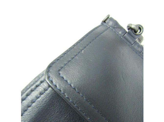 Bottega Veneta Intrecciato Mini Double Face Clutch e Borsa a Spalla Blu navy - vista 6