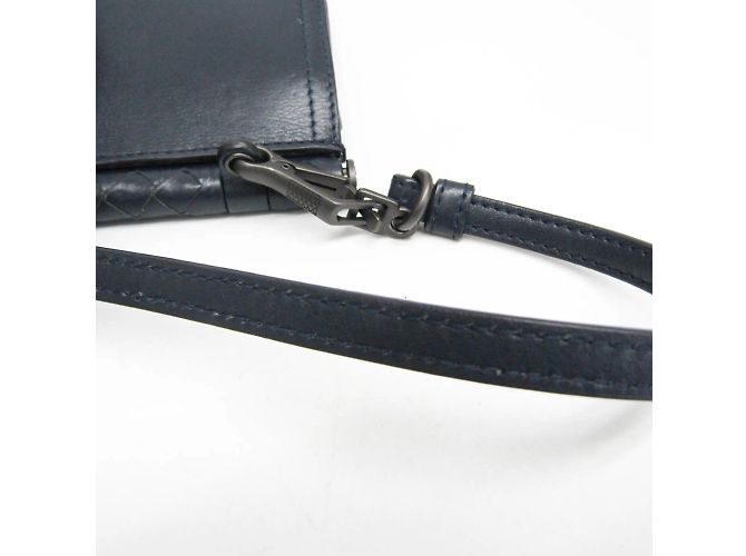 Bottega Veneta Intrecciato Mini Double Face Clutch e Borsa a Spalla Blu navy - vista 8