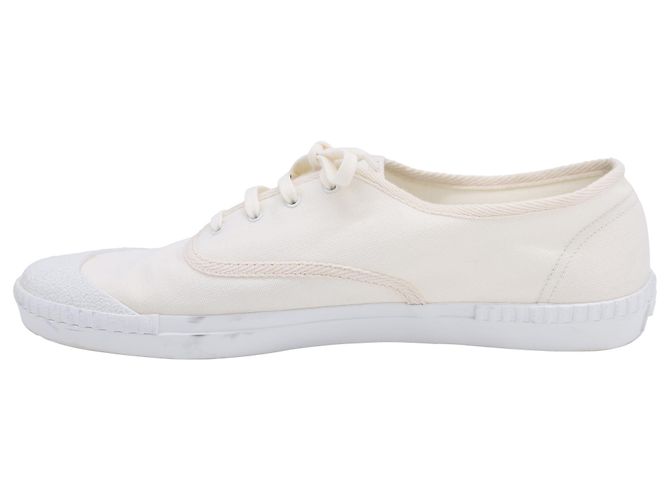 Sneakers con lacci Wes di Saint Laurent in tela crema - vista 2