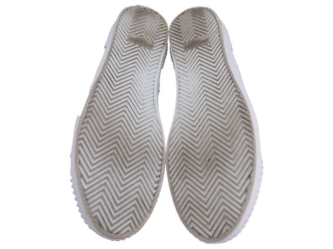 Sneakers con lacci Wes di Saint Laurent in tela crema - vista 7