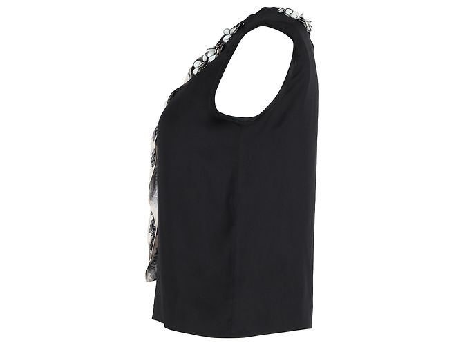 Top senza maniche decorato in seta nera Etro Nero - vista 2