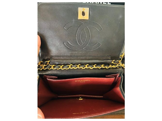 Chanel Mademoiselle Mini Borsa Nera in Pelle Nero - vista 8